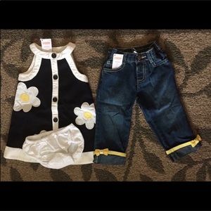 NEW Gymboree Bee Chic Jeans & Dress